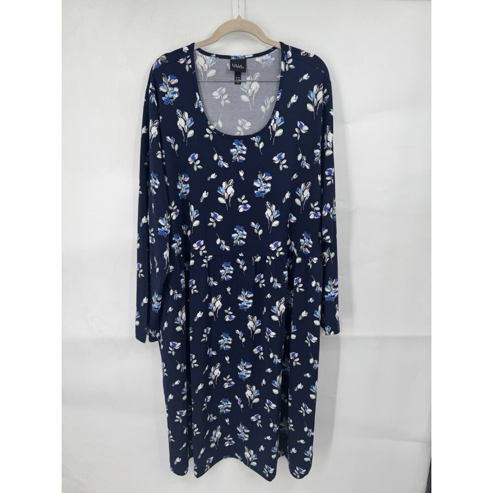 Ulla Popkin Floral Midi Dress Women Plus Sz 24/26‎ Blue Prairie Peasant Feminine